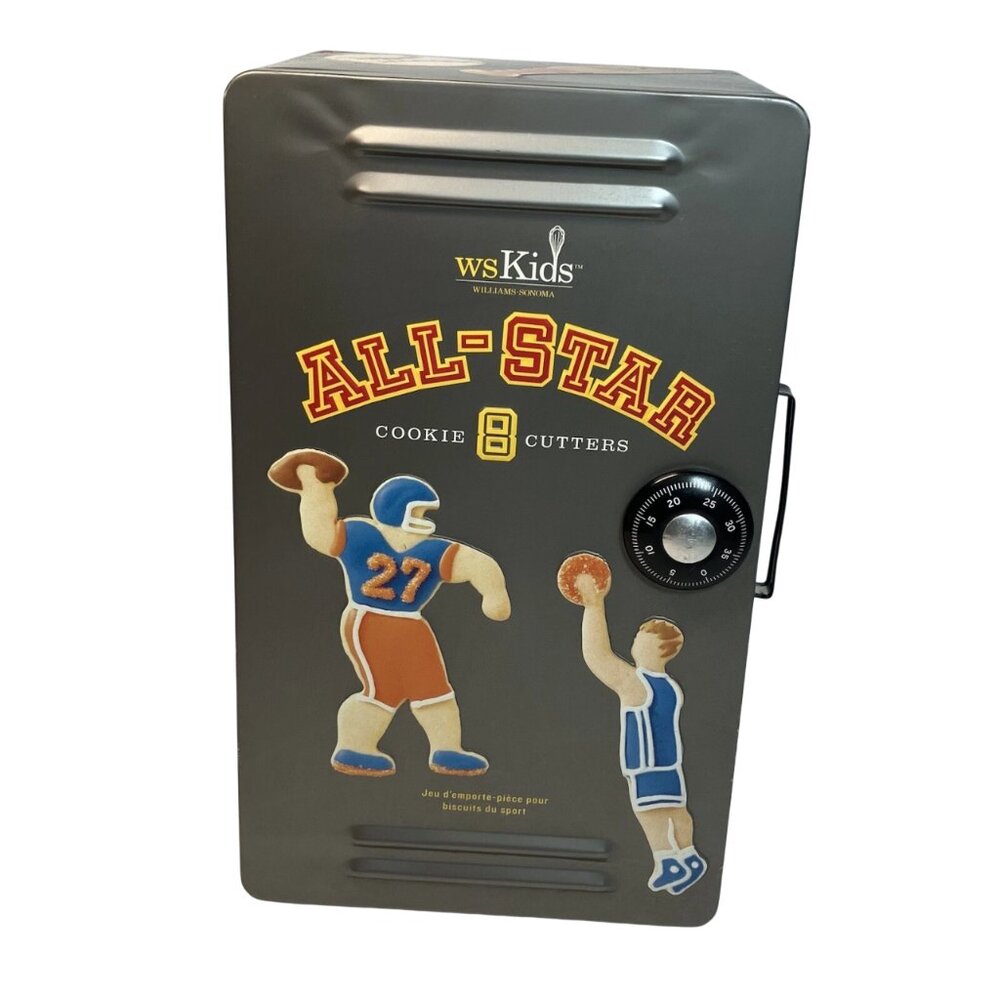 Williams Sonoma Set 8 All Star Sports Cookie Cutters Recipe RARE NIB